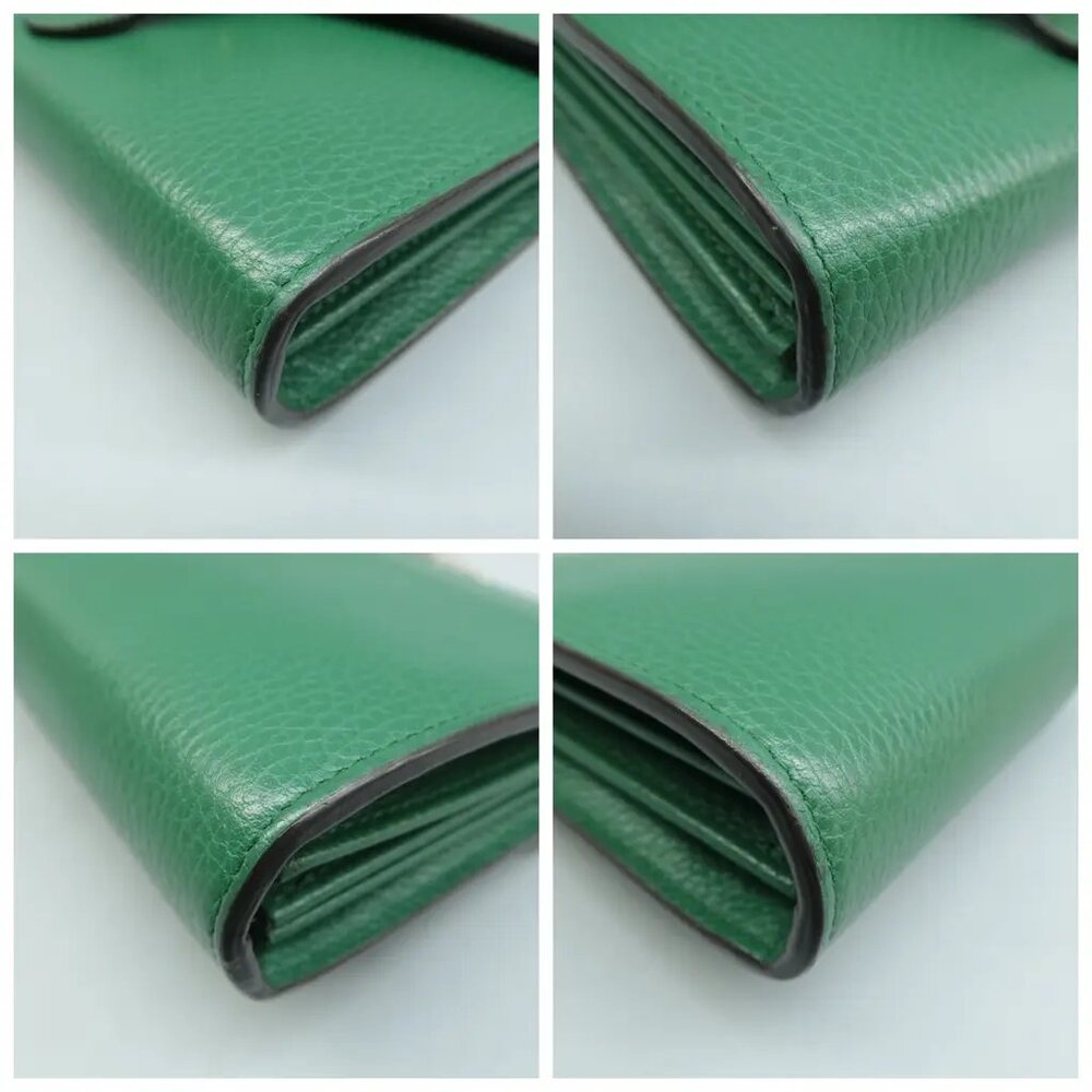 100% Authentic GUCCI Dionysus Chain Wallet Green Leather Shoulder Bag - Picture 5 of 12